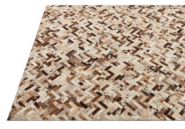 Detail image of 5' 2 x 8' Cowhide Leather Rug