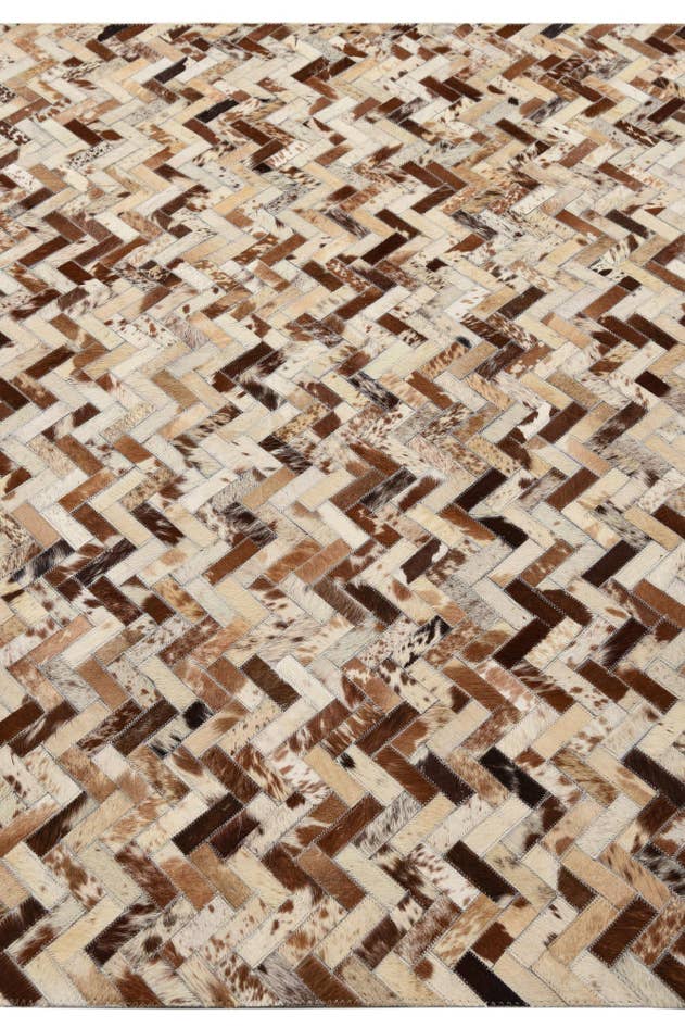 Detail image of 5' 2 x 8' Cowhide Leather Rug