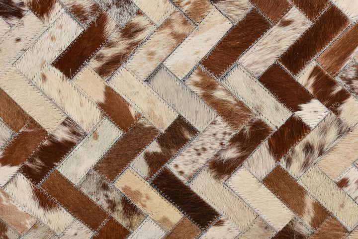 5' 2 x 8' Cowhide Leather Rug
