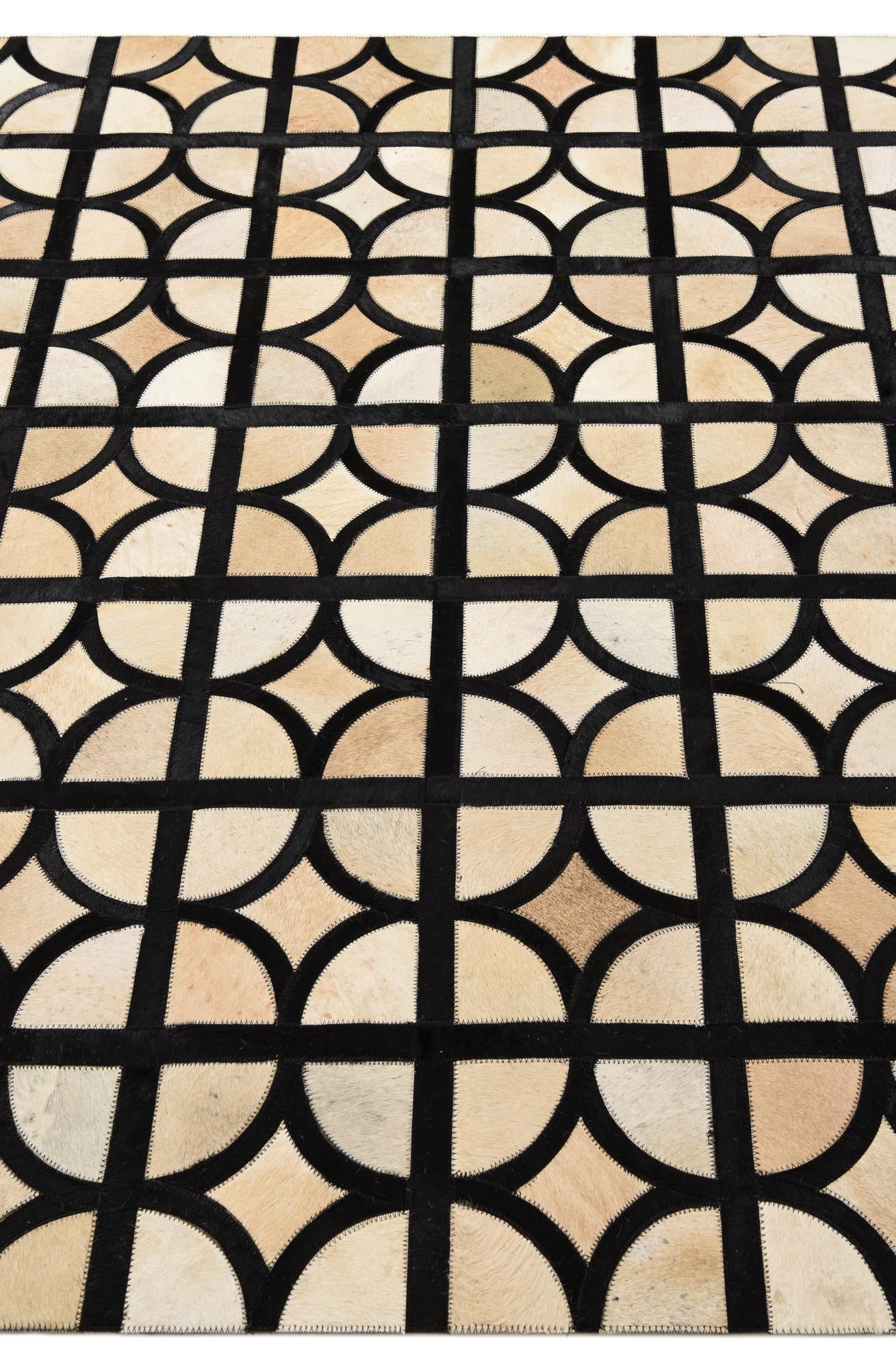 5' x 7' 10 Cowhide Leather Rug