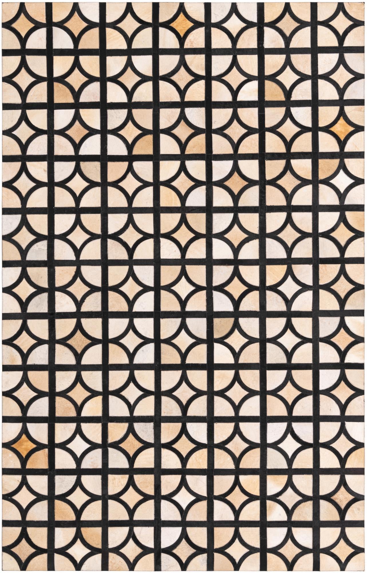 5' x 7' 10 Cowhide Leather Rug