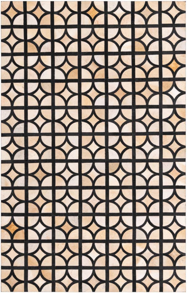 Detail image of 5' x 7' 10 Cowhide Leather Rug