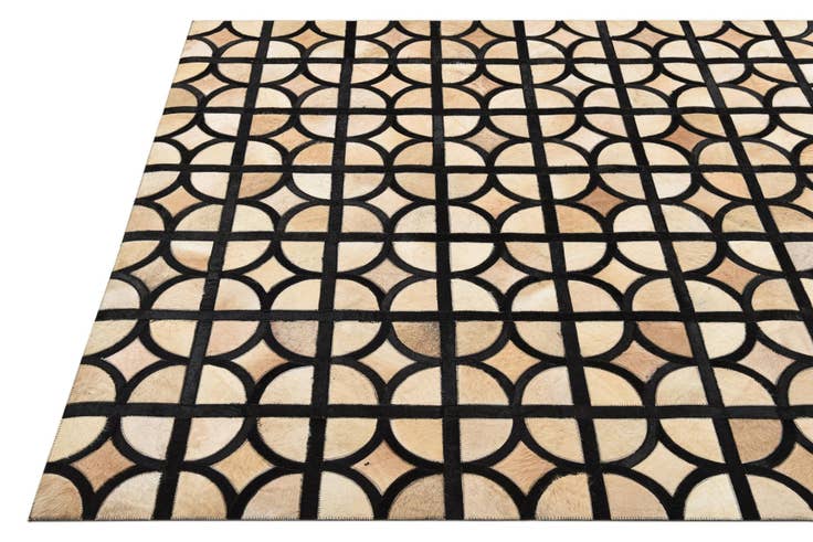 Detail image of 5' x 7' 10 Cowhide Leather Rug