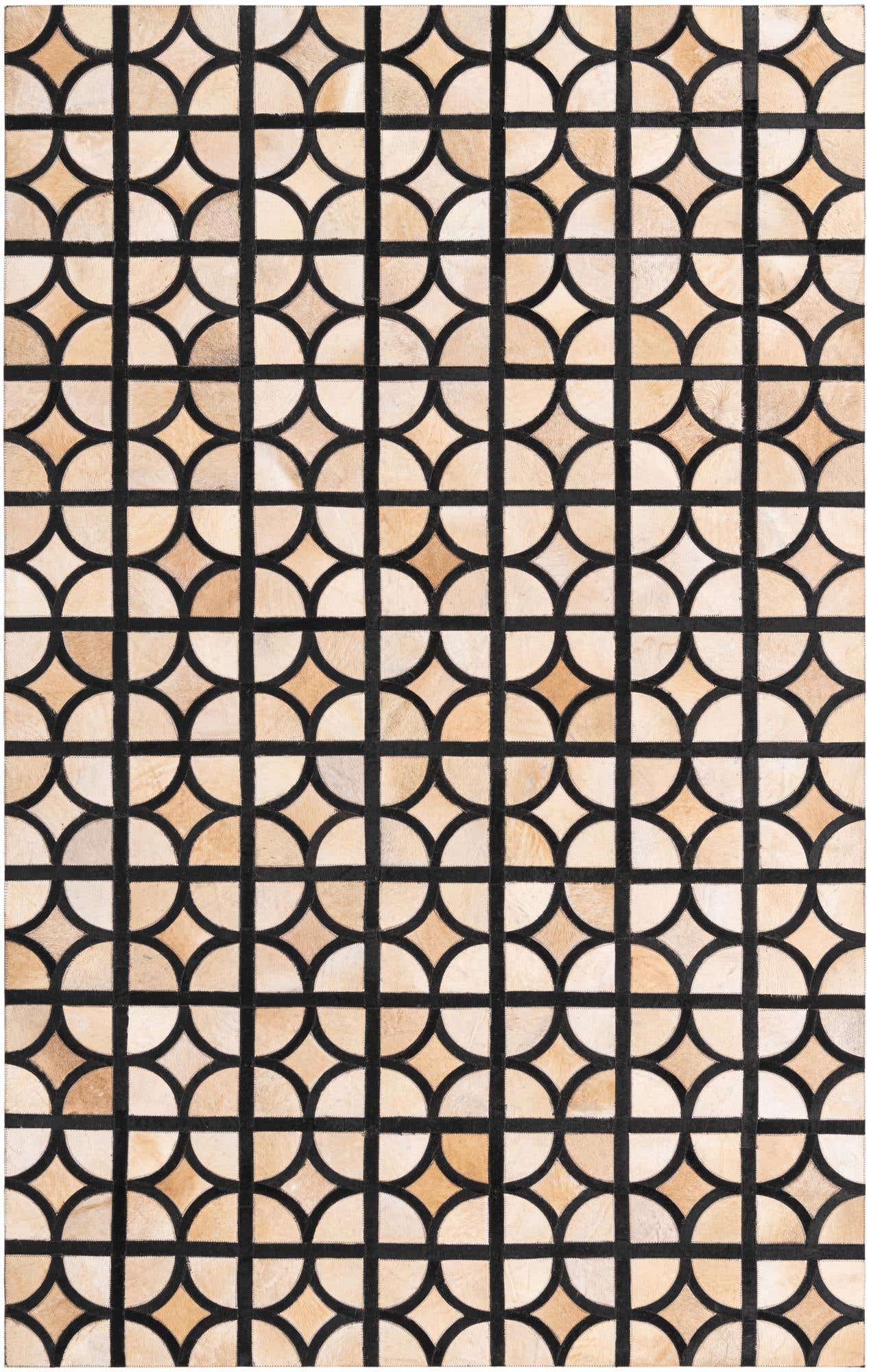5' x 7' 10 Cowhide Leather Rug