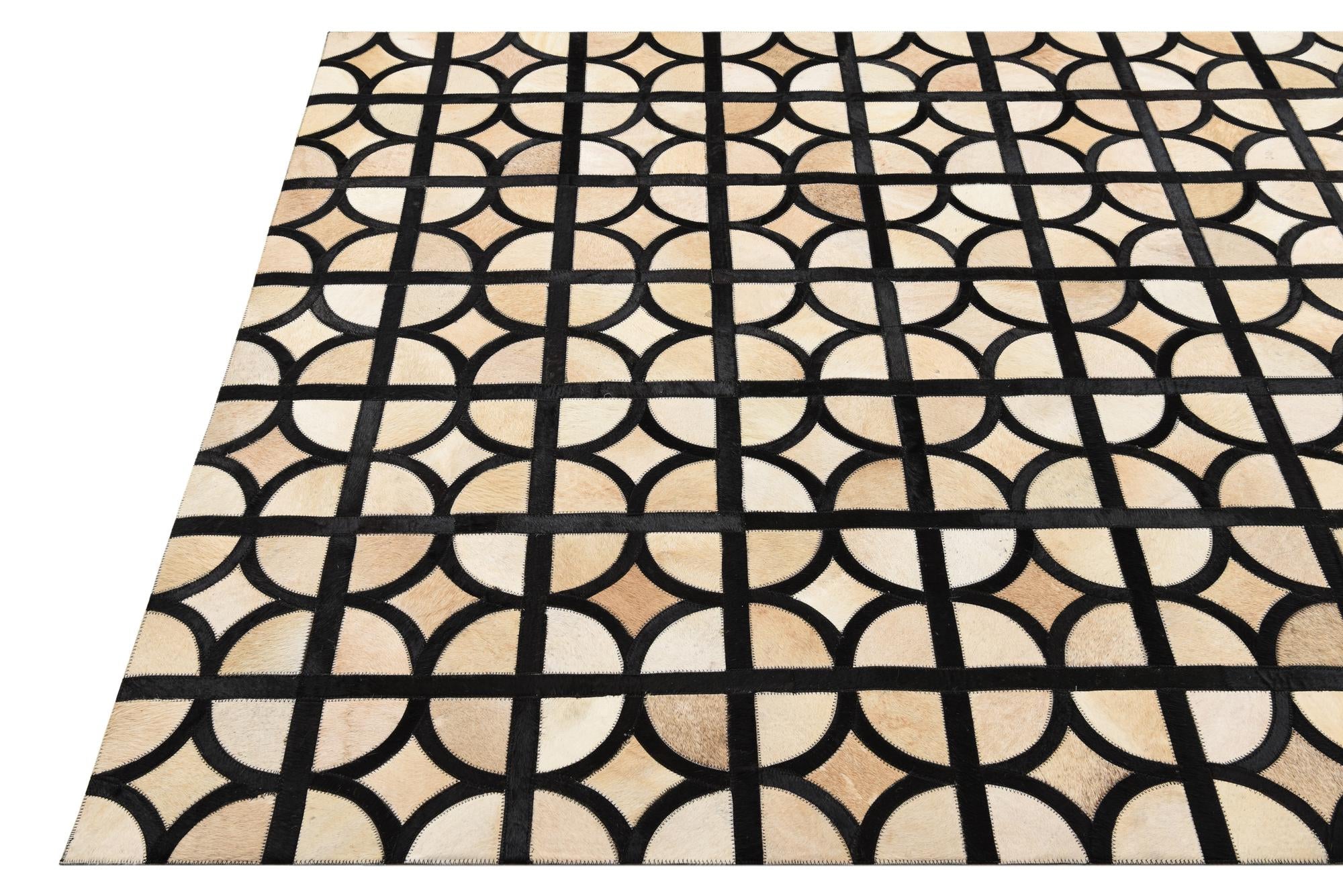 5' x 7' 10 Cowhide Leather Rug