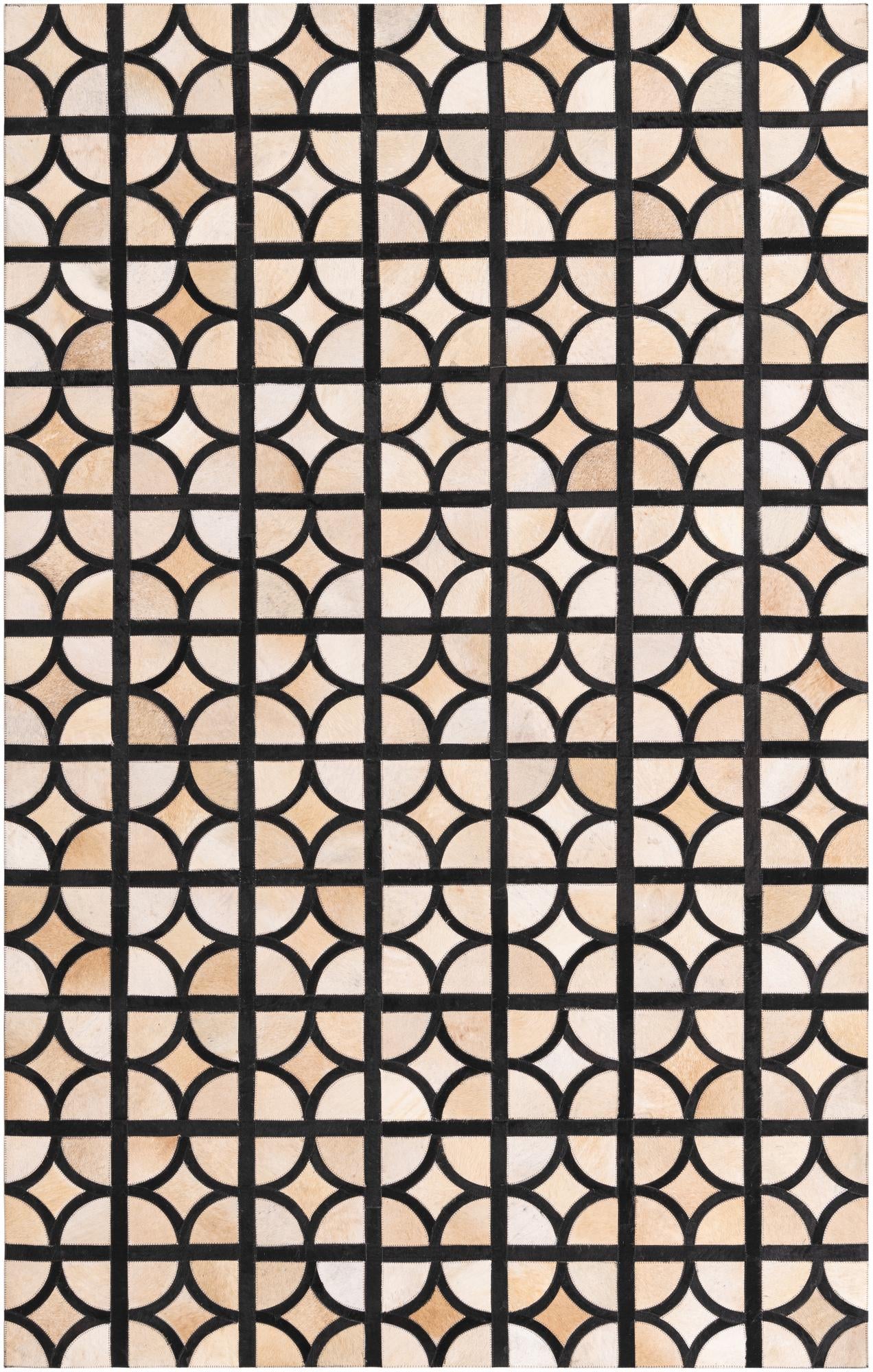 5' x 7' 10 Cowhide Leather Rug
