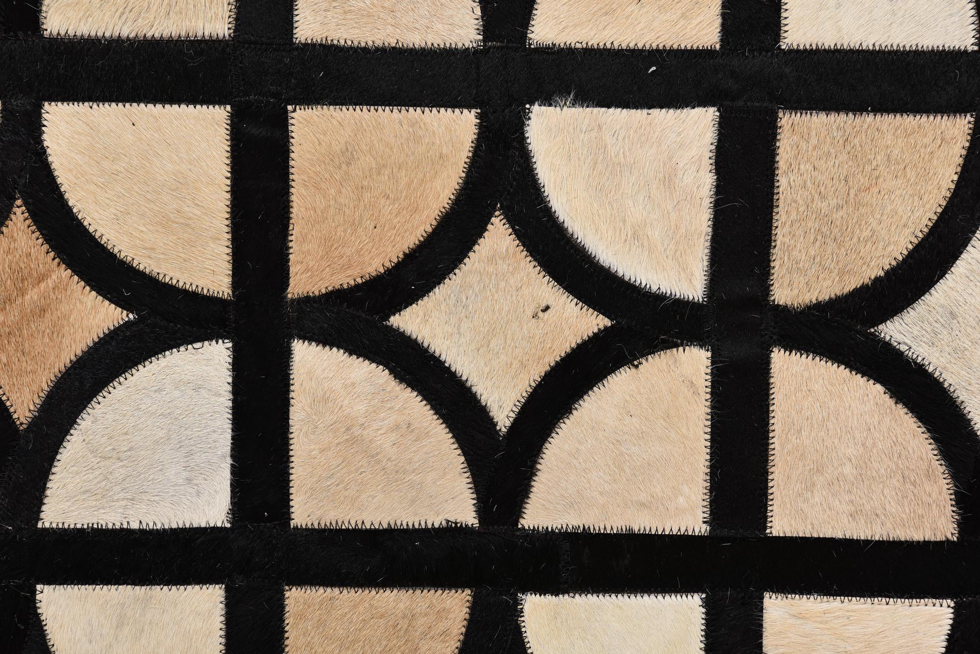 8' 1 x 10' Cowhide Leather Rug