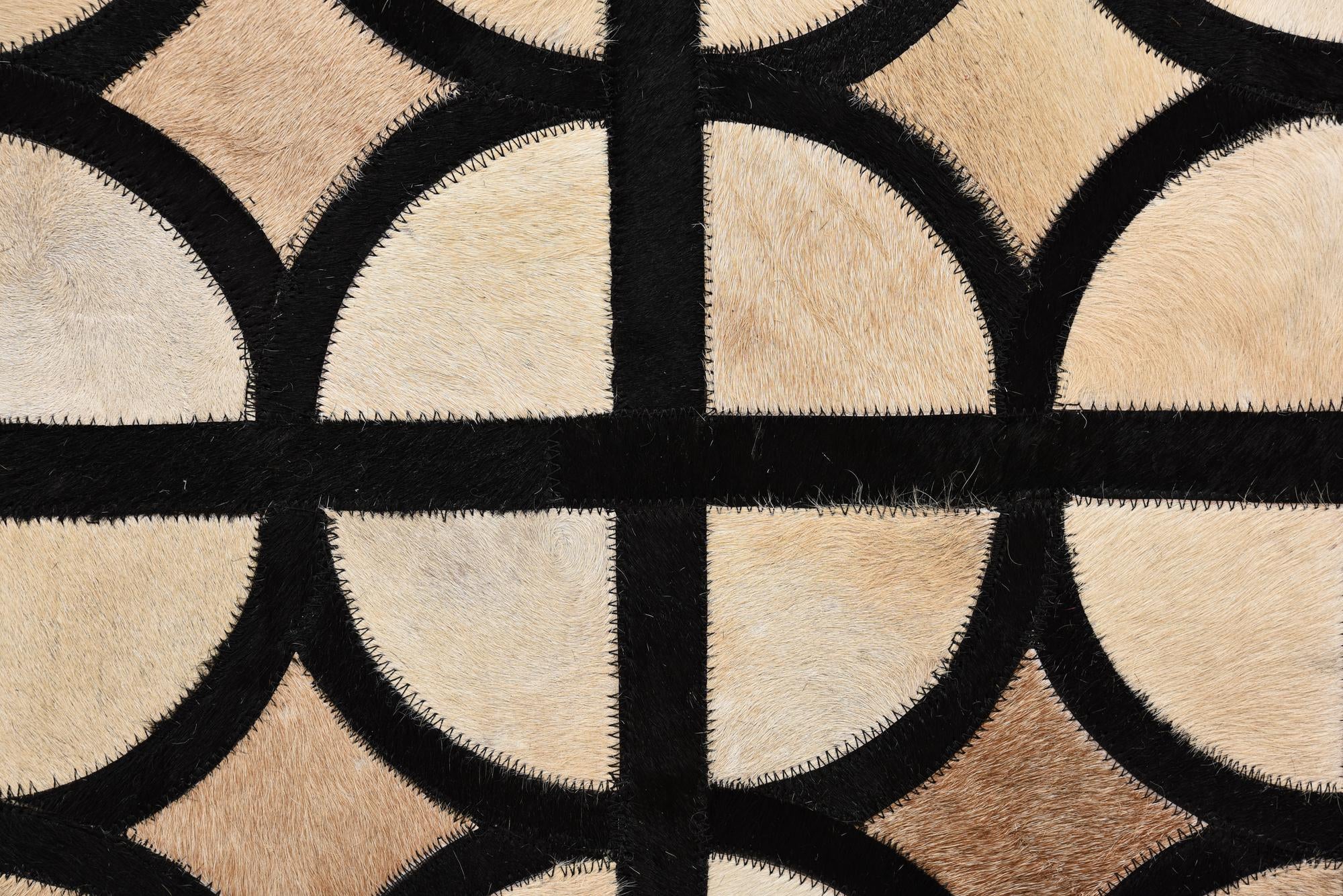 8' 1 x 10' Cowhide Leather Rug