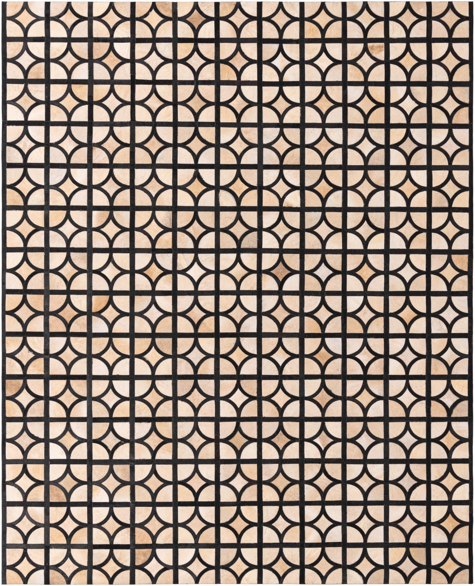 8' 1 x 10' Cowhide Leather Rug