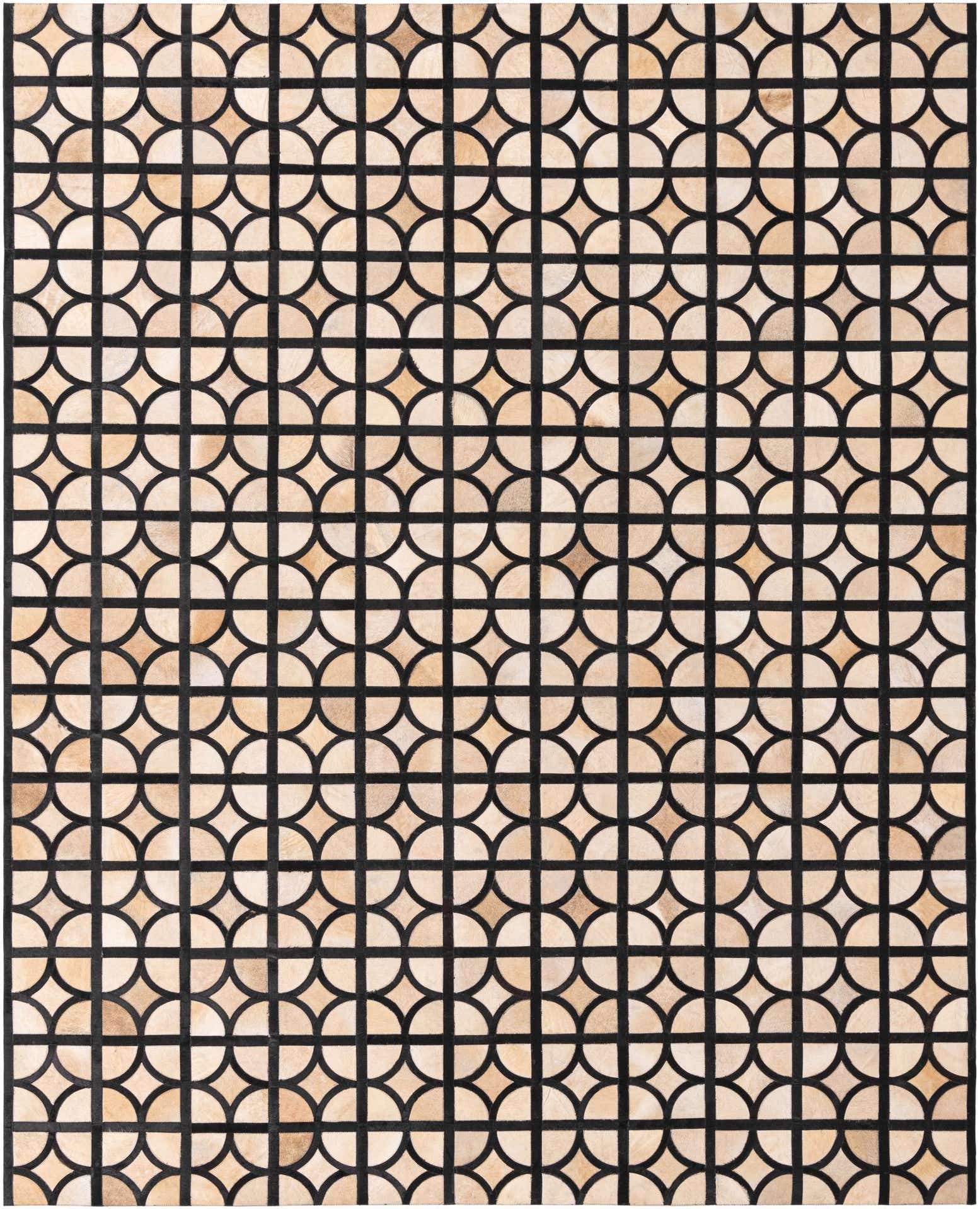 8' 1 x 10' Cowhide Leather Rug