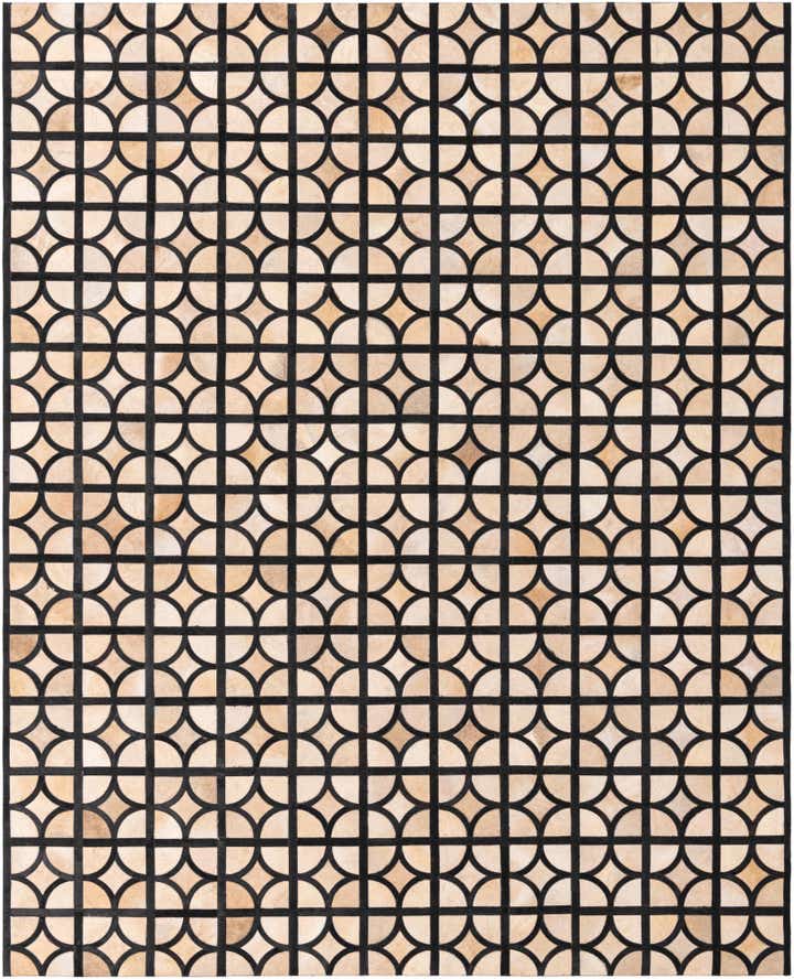 8' 1 x 10' Cowhide Leather Rug