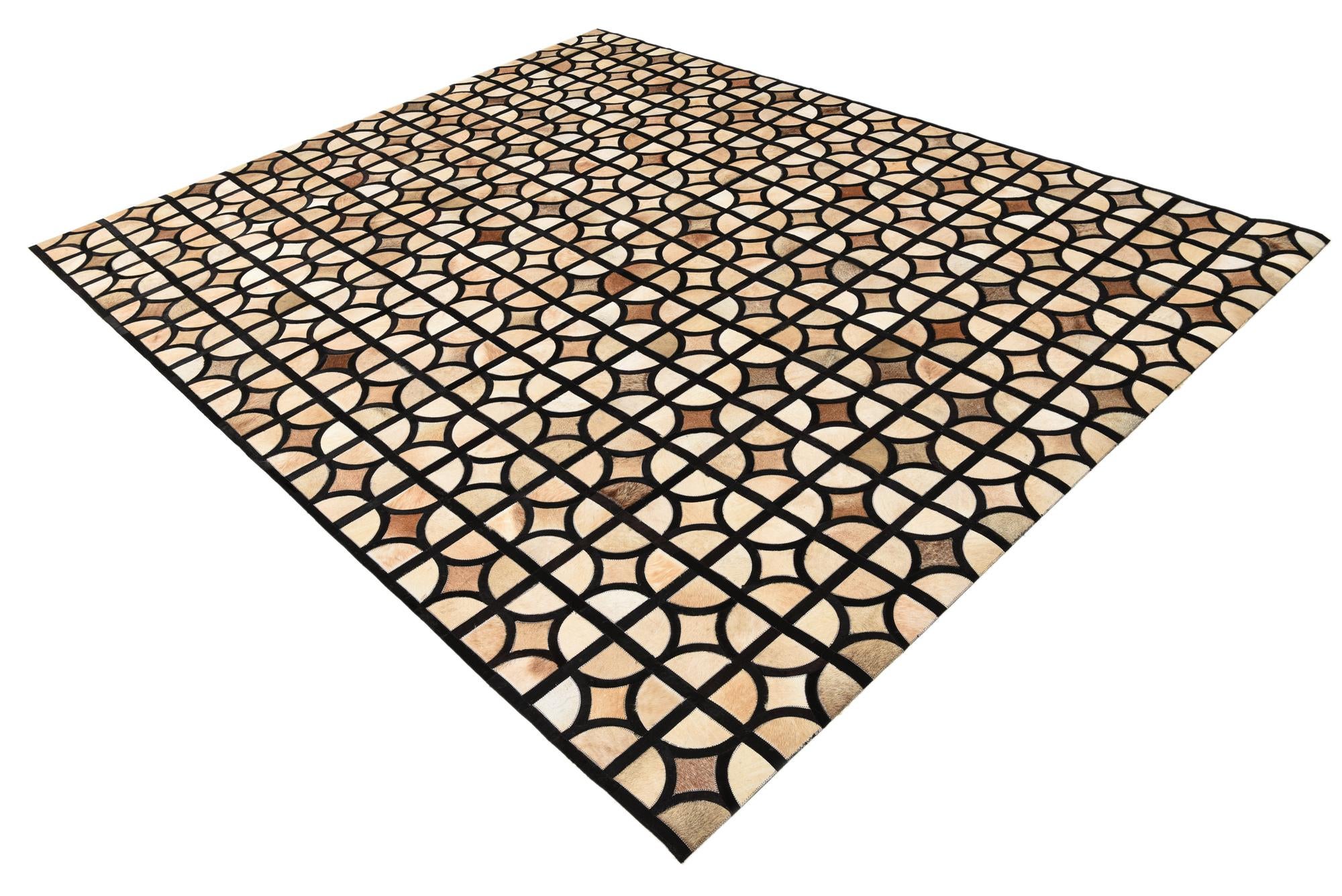 8' 1 x 10' Cowhide Leather Rug
