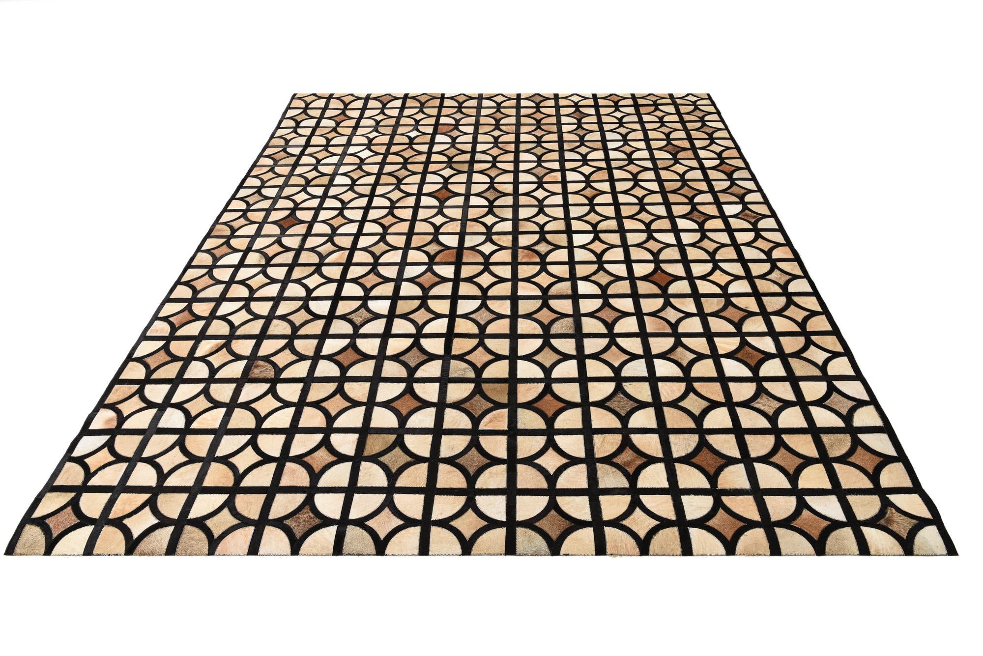 8' 1 x 10' Cowhide Leather Rug
