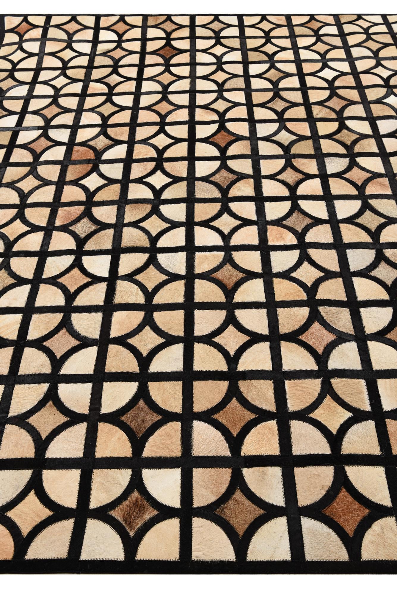 8' 1 x 10' Cowhide Leather Rug