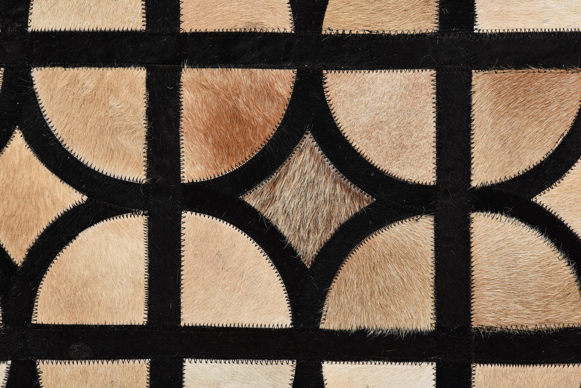 8' 1 x 10' Cowhide Leather Rug