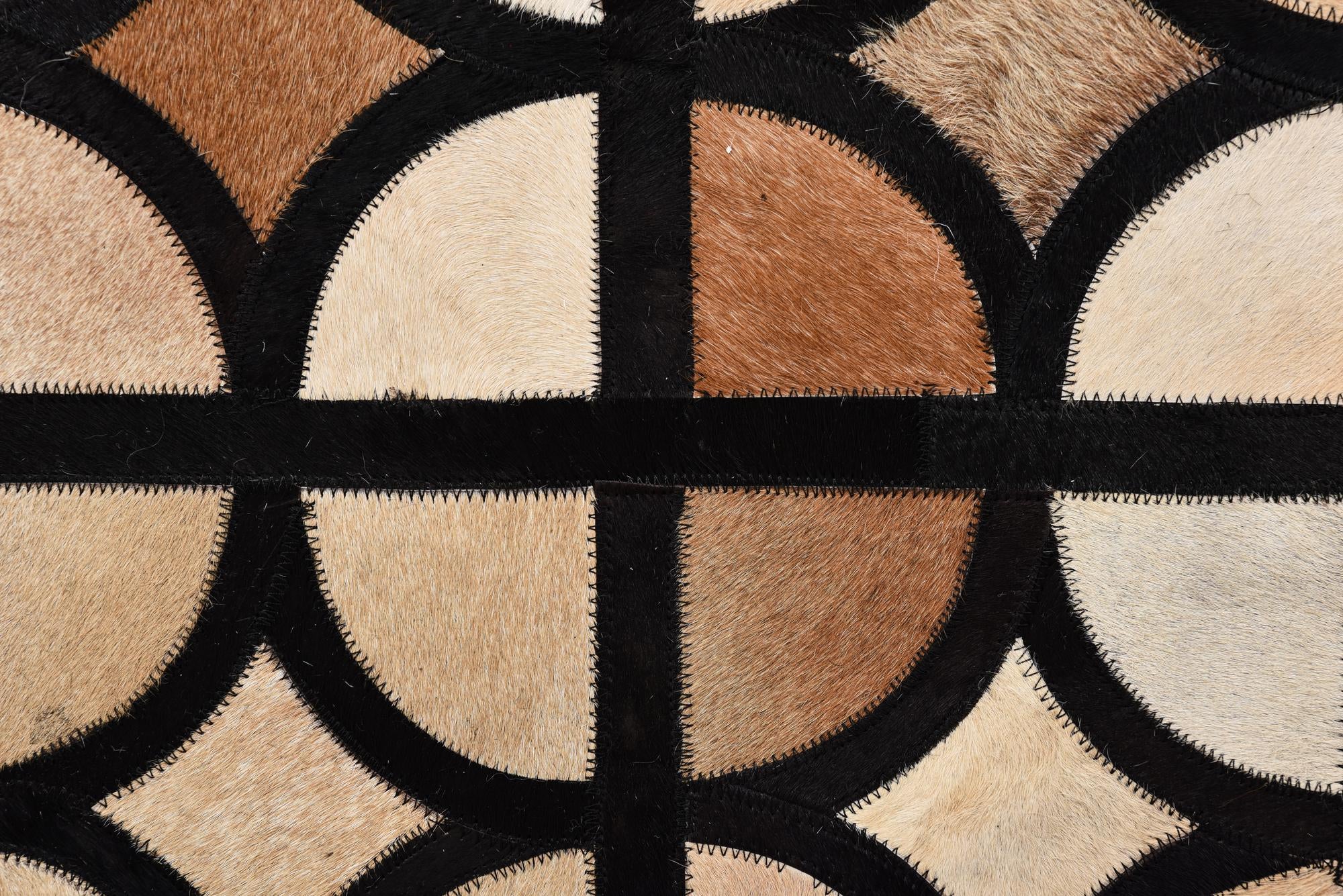 8' 1 x 10' Cowhide Leather Rug
