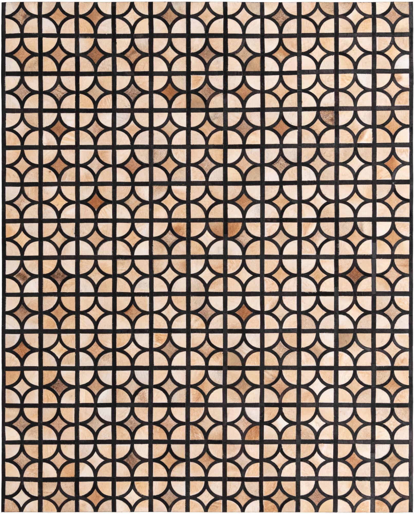 8' 1 x 10' Cowhide Leather Rug