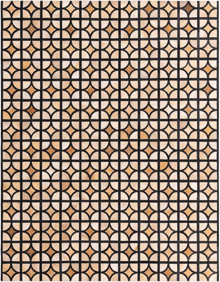 Detail image of 8' 1 x 10' Cowhide Leather Rug