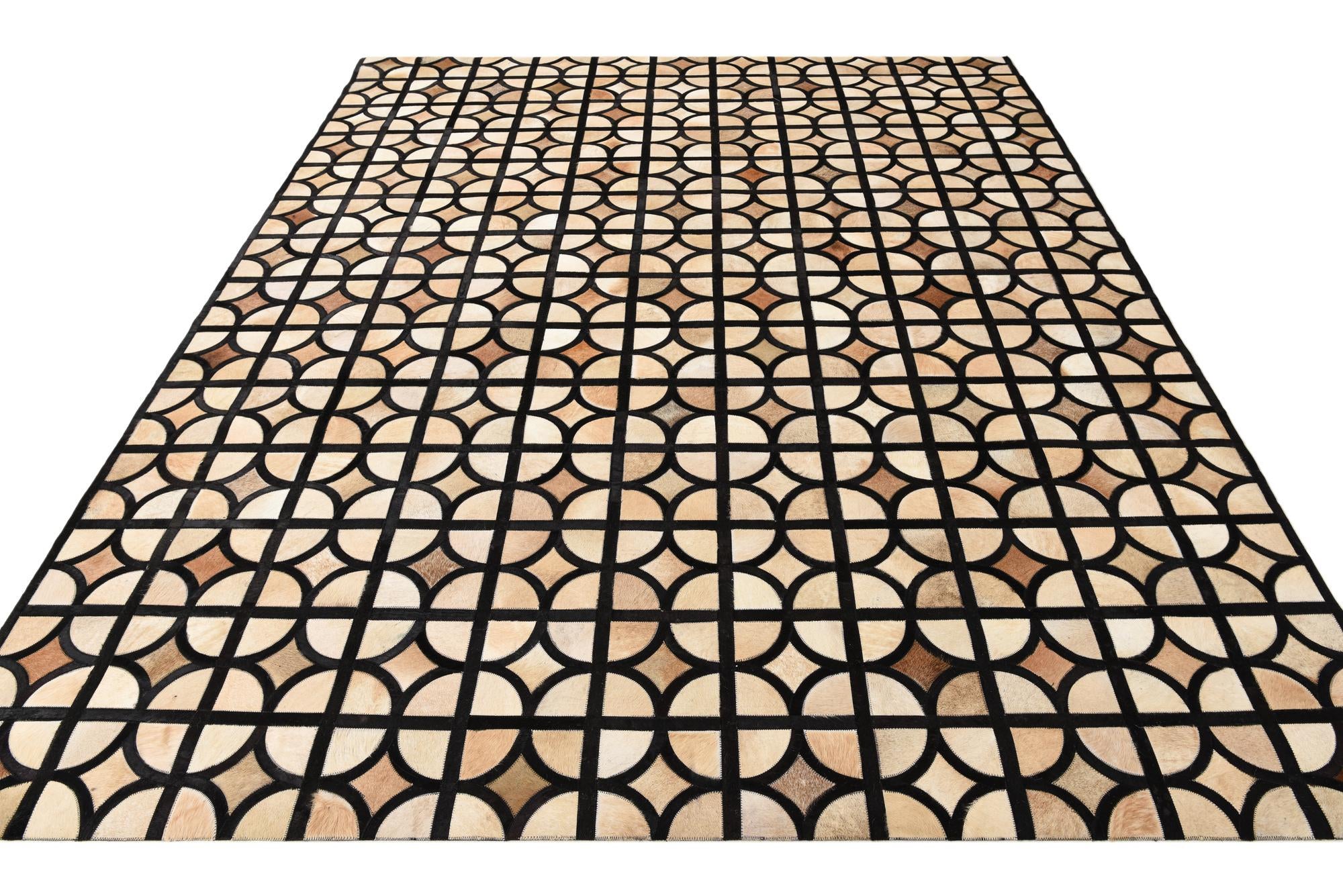 8' 2 x 10' Cowhide Leather Rug