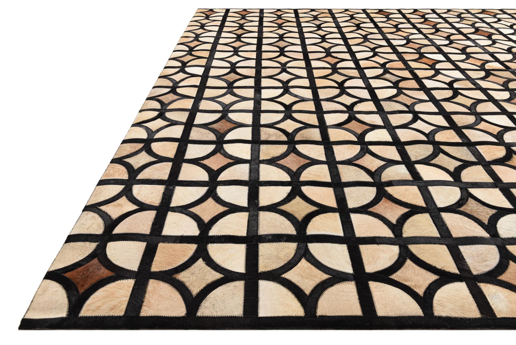 8' 2 x 10' Cowhide Leather Rug