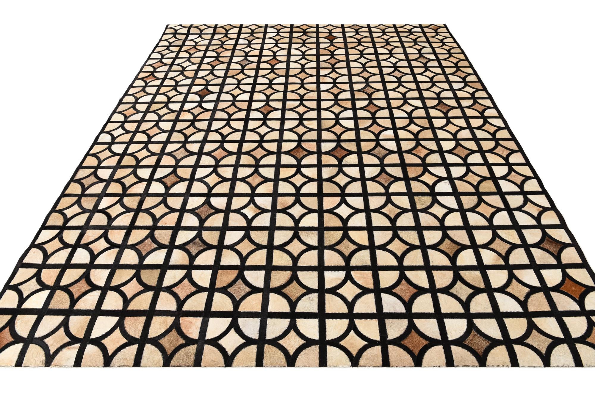 8' 2 x 10' Cowhide Leather Rug
