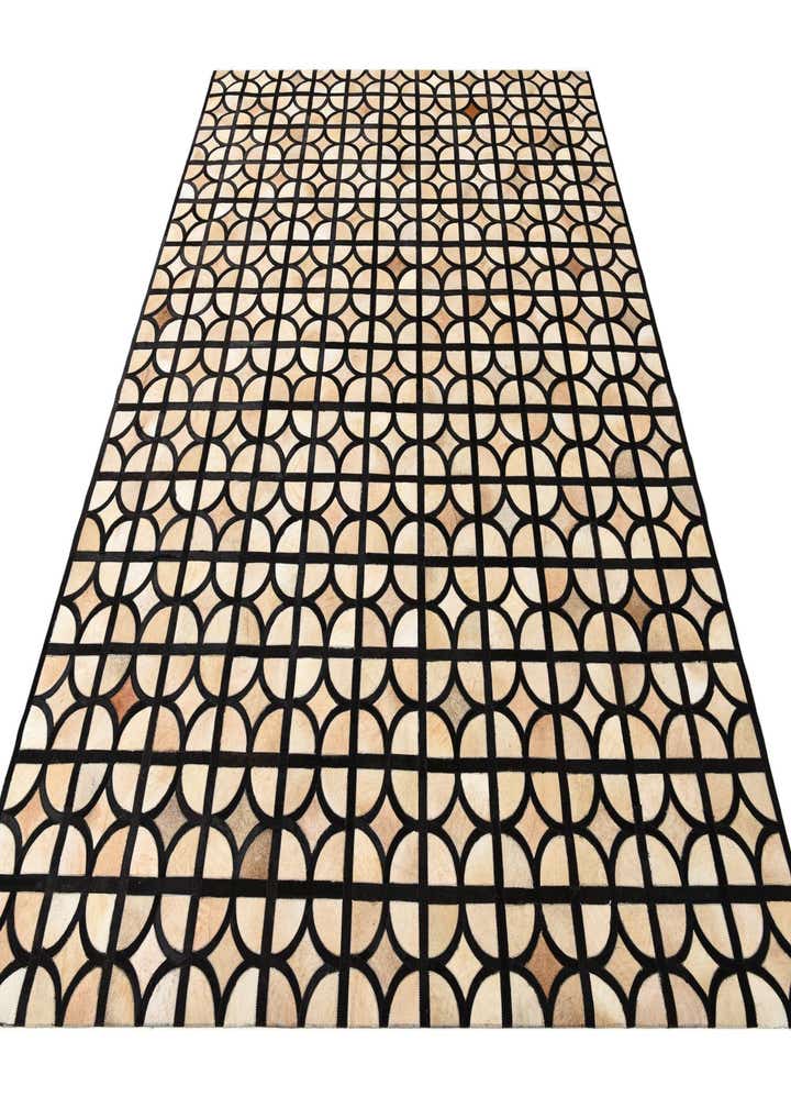 8' 1 x 10' Cowhide Leather Rug