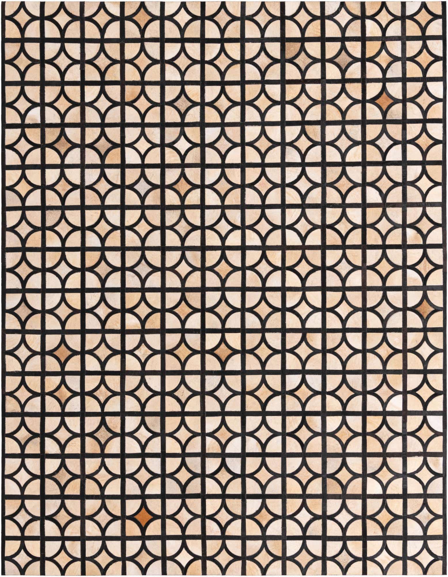 8' 1 x 10' Cowhide Leather Rug