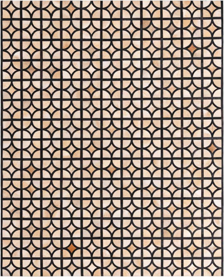 8' 1 x 10' Cowhide Leather Rug