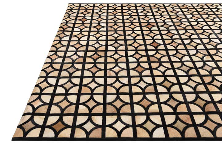 8' 1 x 10' Cowhide Leather Rug