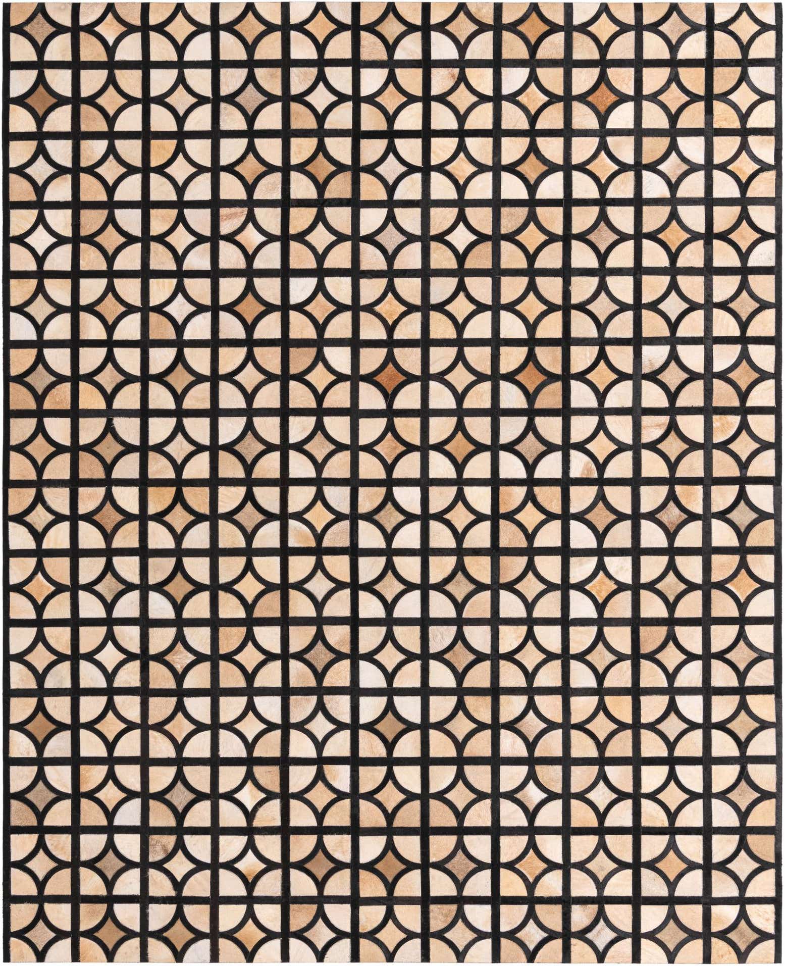 8' 1 x 10' Cowhide Leather Rug
