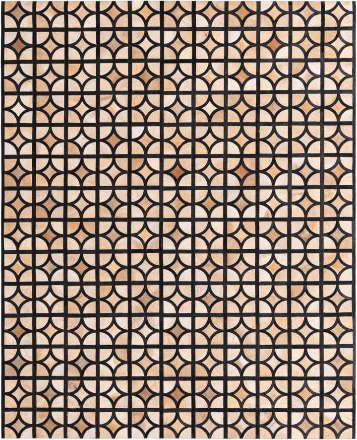 8' 1 x 10' Cowhide Leather Rug