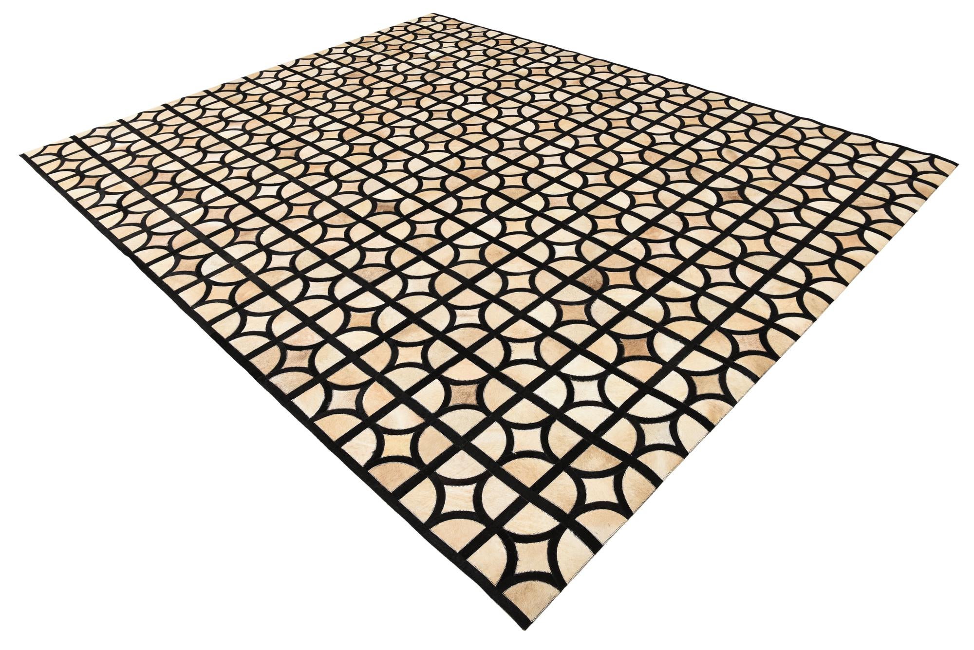 8' 1 x 10' Cowhide Leather Rug