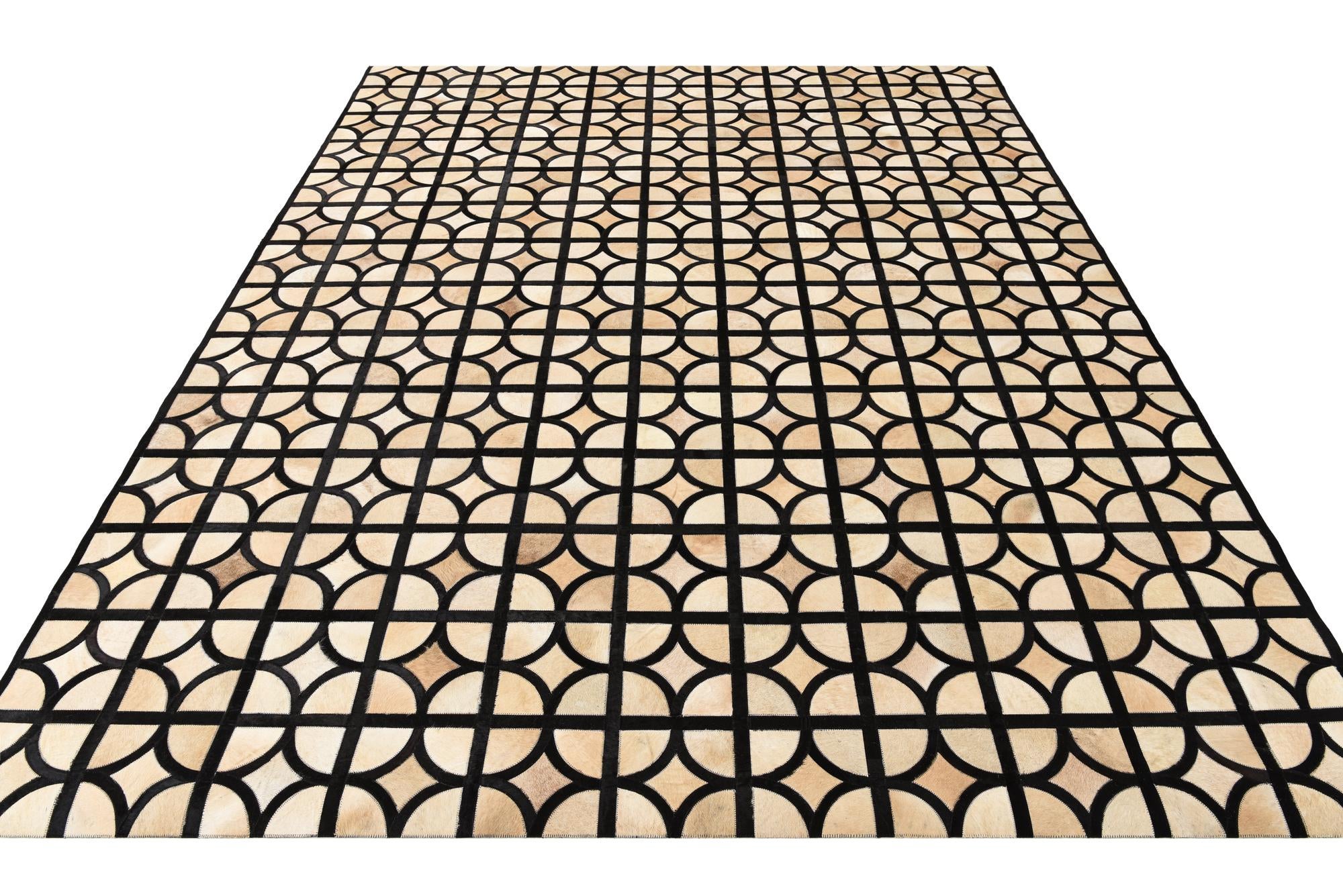 8' 1 x 10' Cowhide Leather Rug