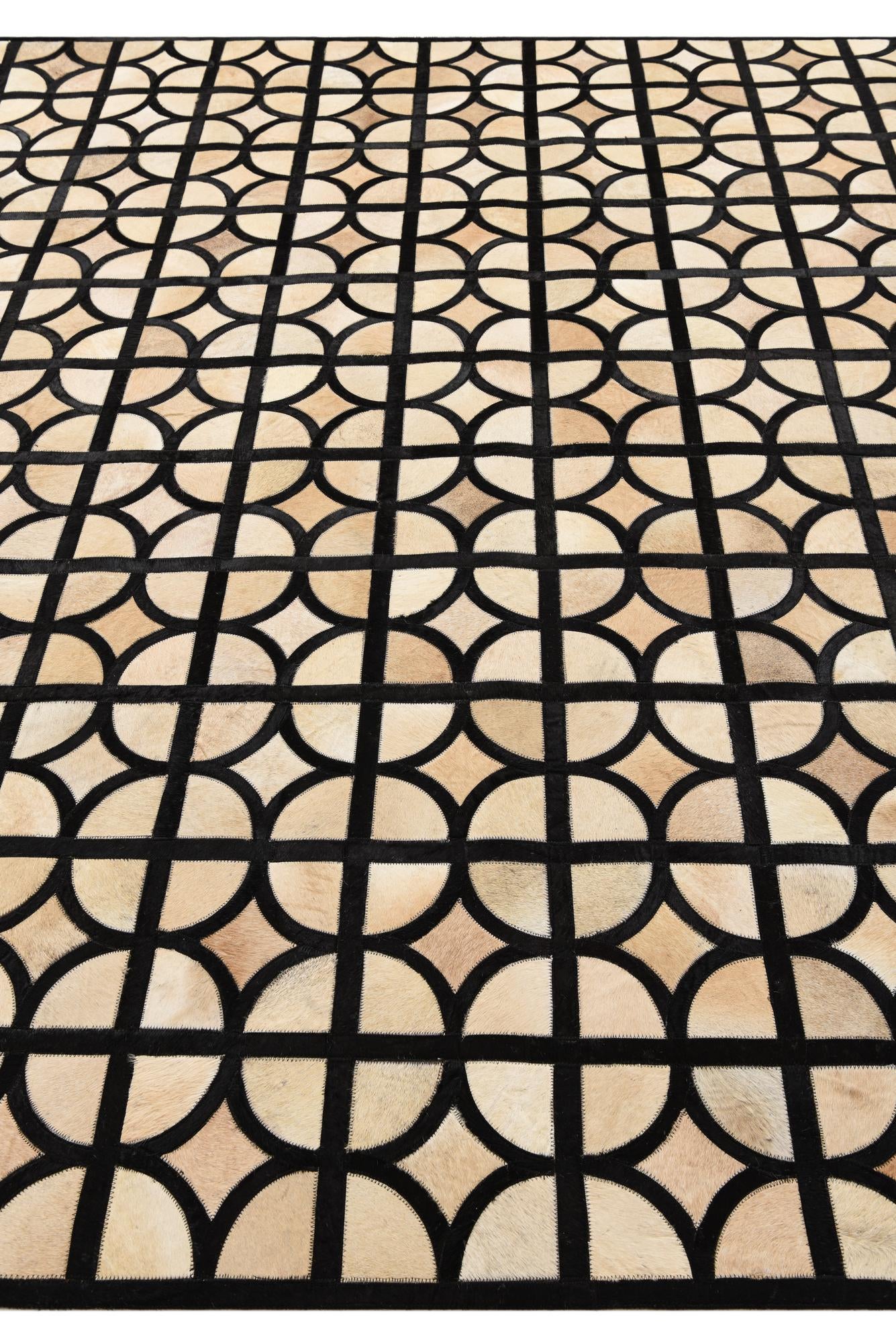 8' 1 x 10' Cowhide Leather Rug
