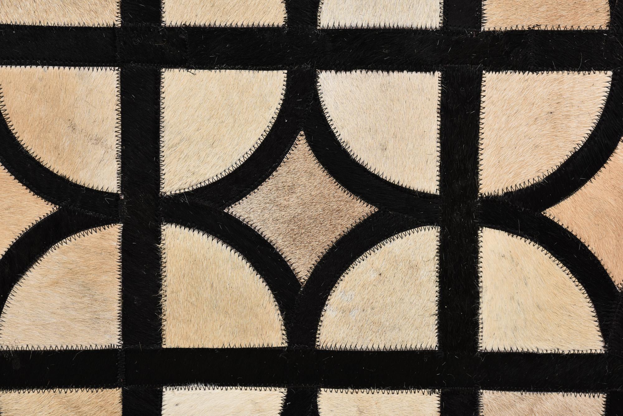 8' 1 x 10' Cowhide Leather Rug
