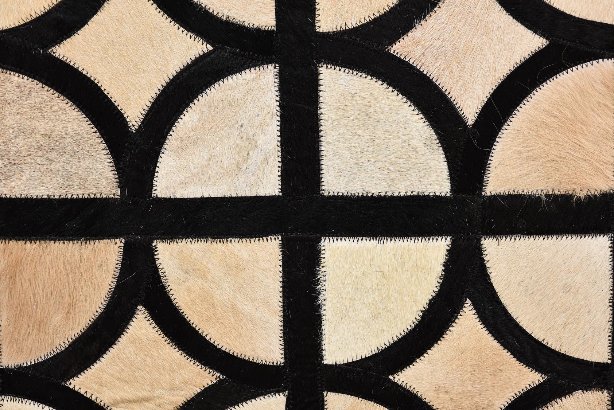 8' 1 x 10' Cowhide Leather Rug