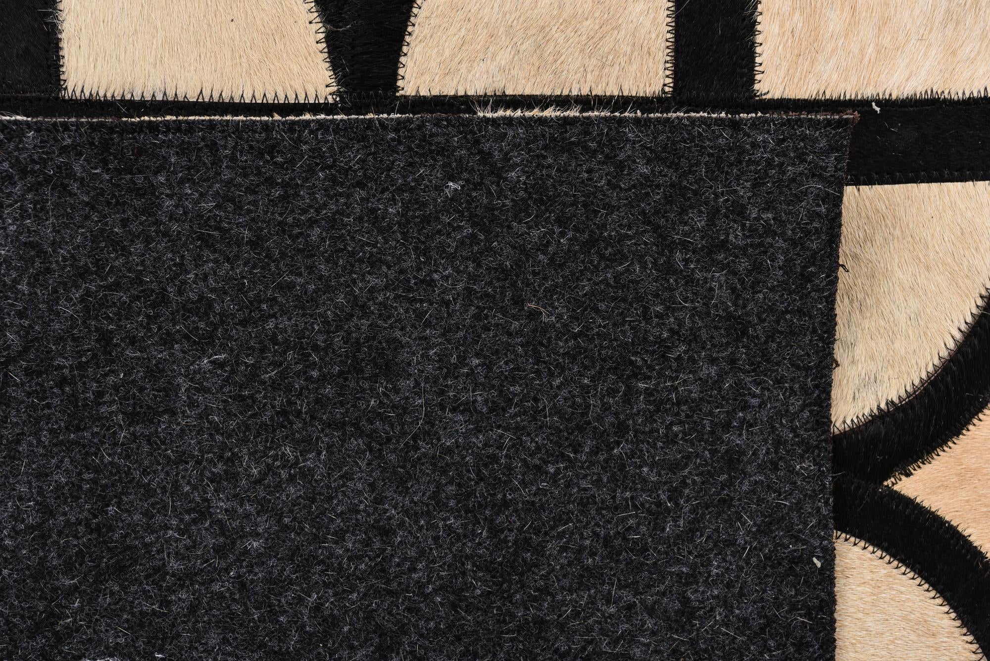 8' 1 x 10' Cowhide Leather Rug