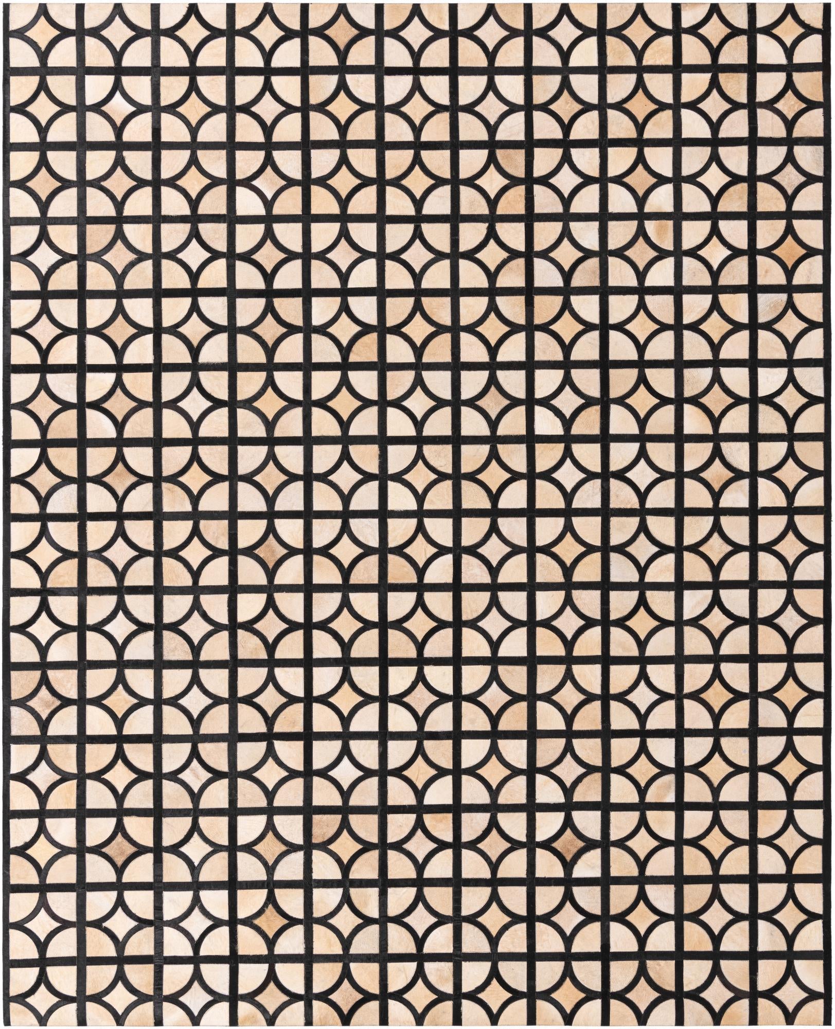 8' 1 x 10' Cowhide Leather Rug