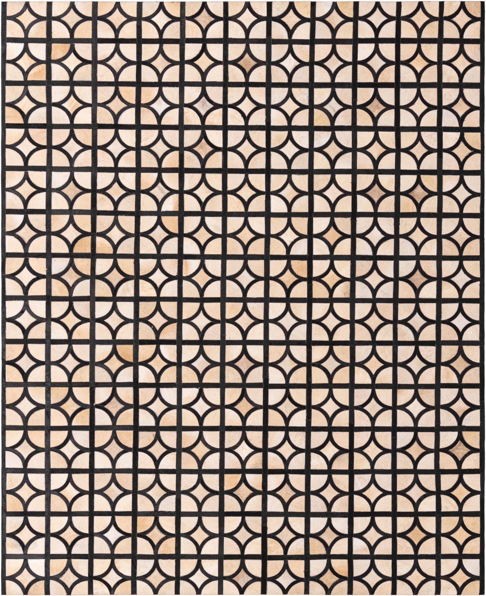 8' 1 x 10' Cowhide Leather Rug
