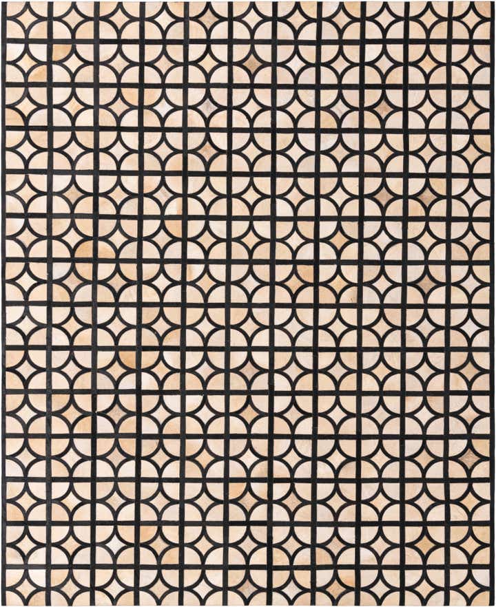 8' 1 x 10' Cowhide Leather Rug