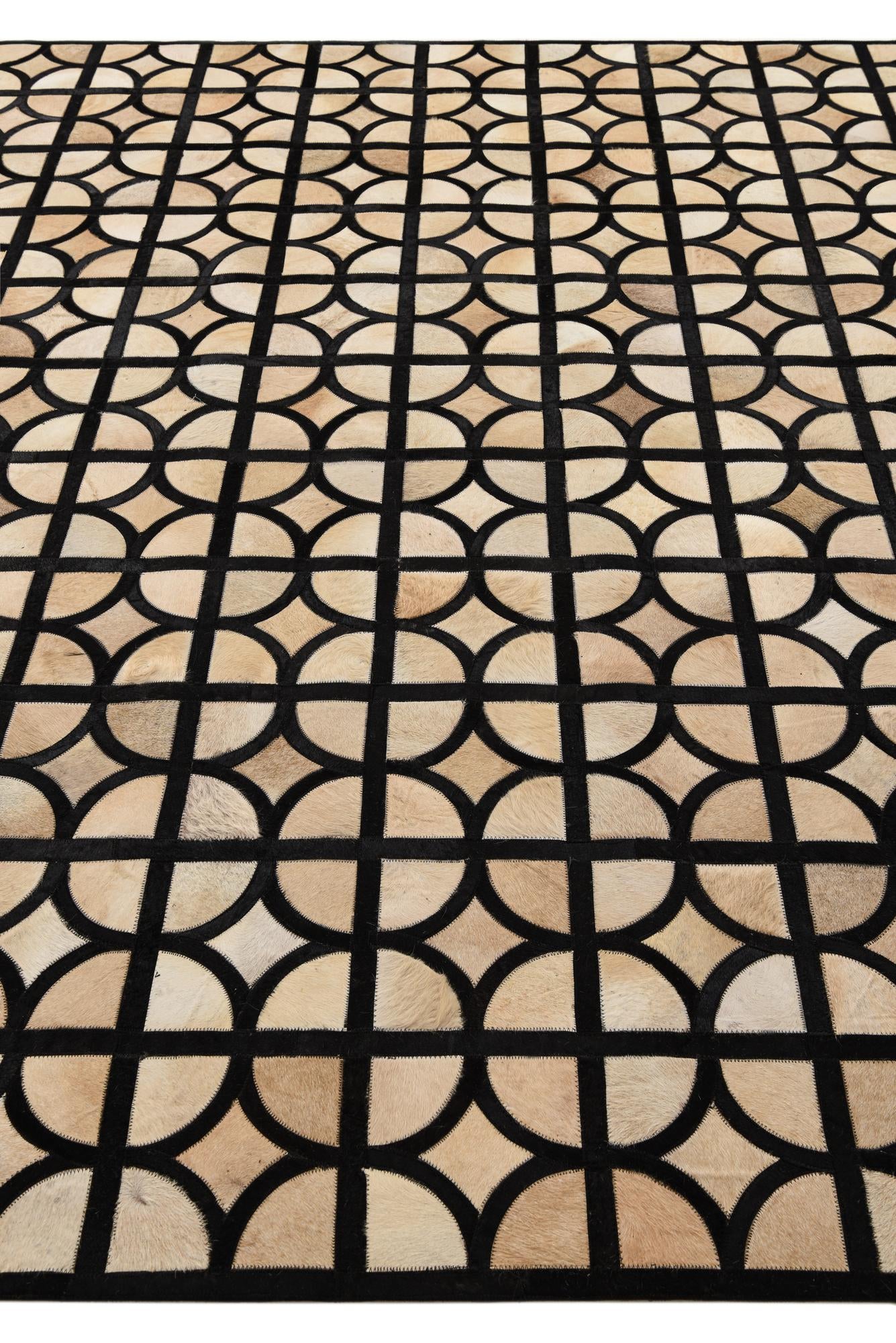 8' 1 x 10' Cowhide Leather Rug