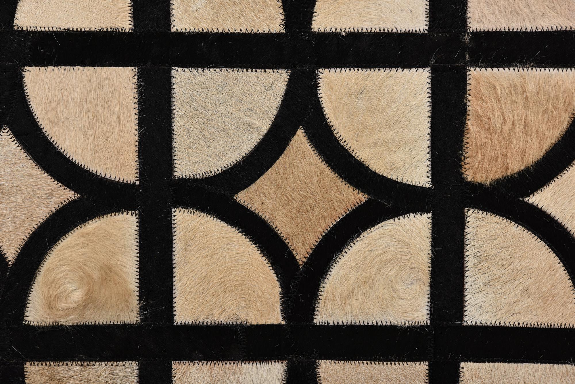 8' 1 x 10' Cowhide Leather Rug