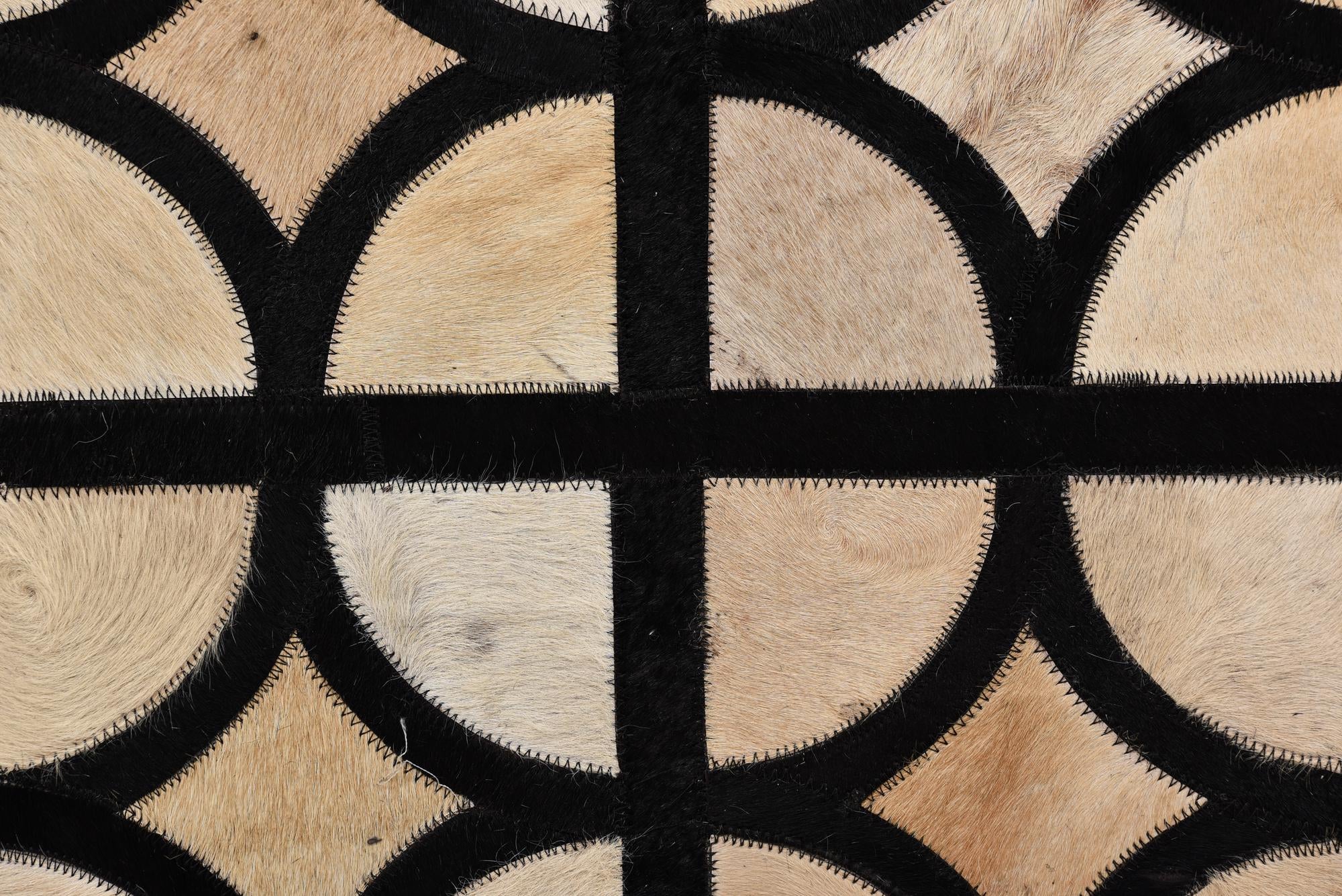 8' 1 x 10' Cowhide Leather Rug