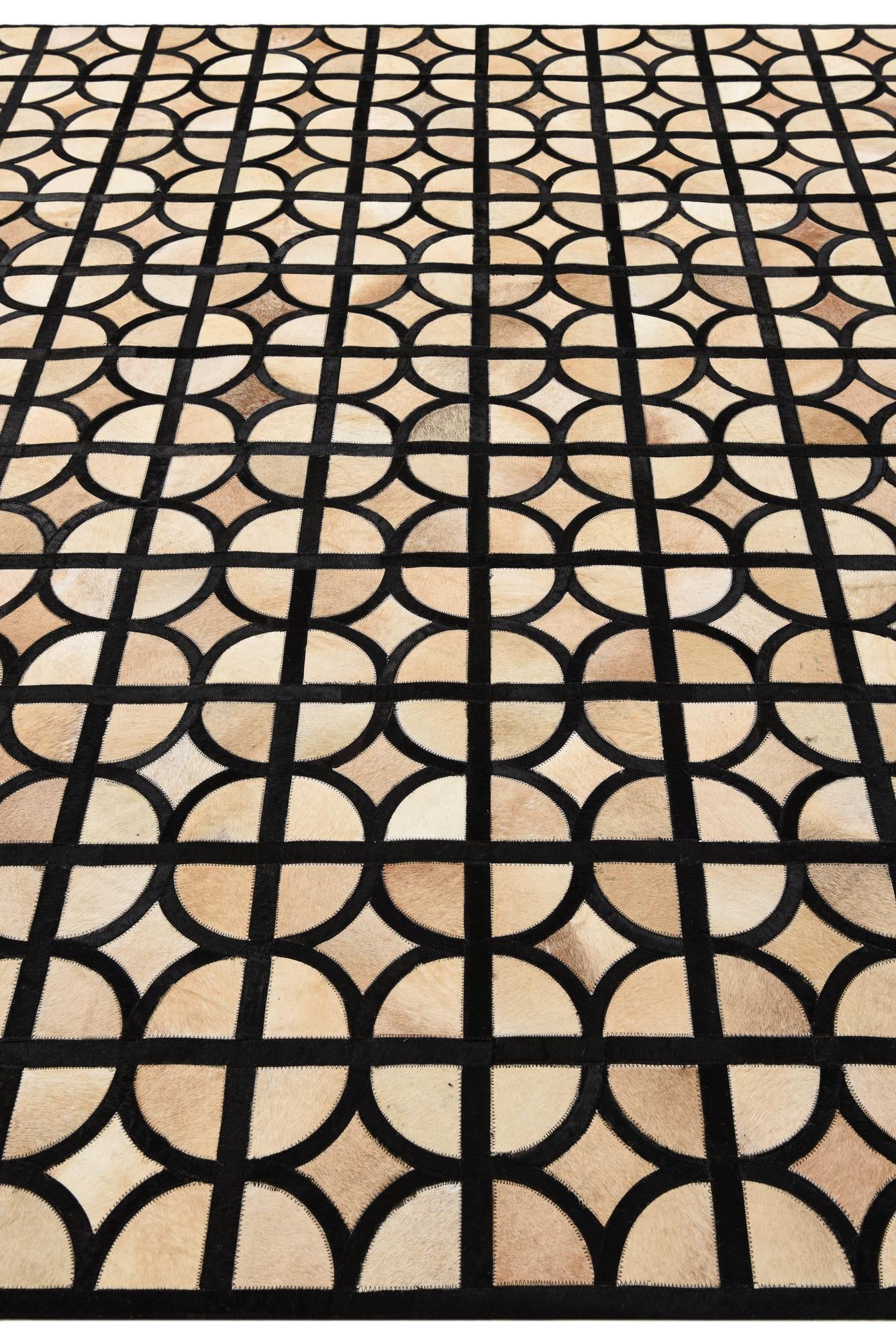 8' 1 x 10' Cowhide Leather Rug
