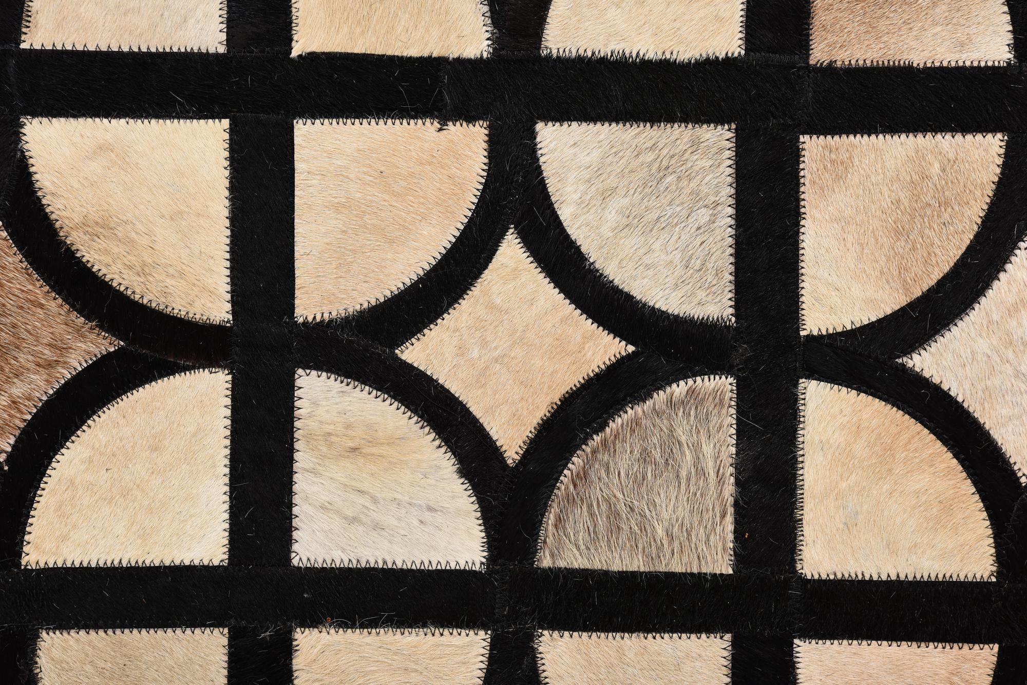 8' 1 x 10' Cowhide Leather Rug