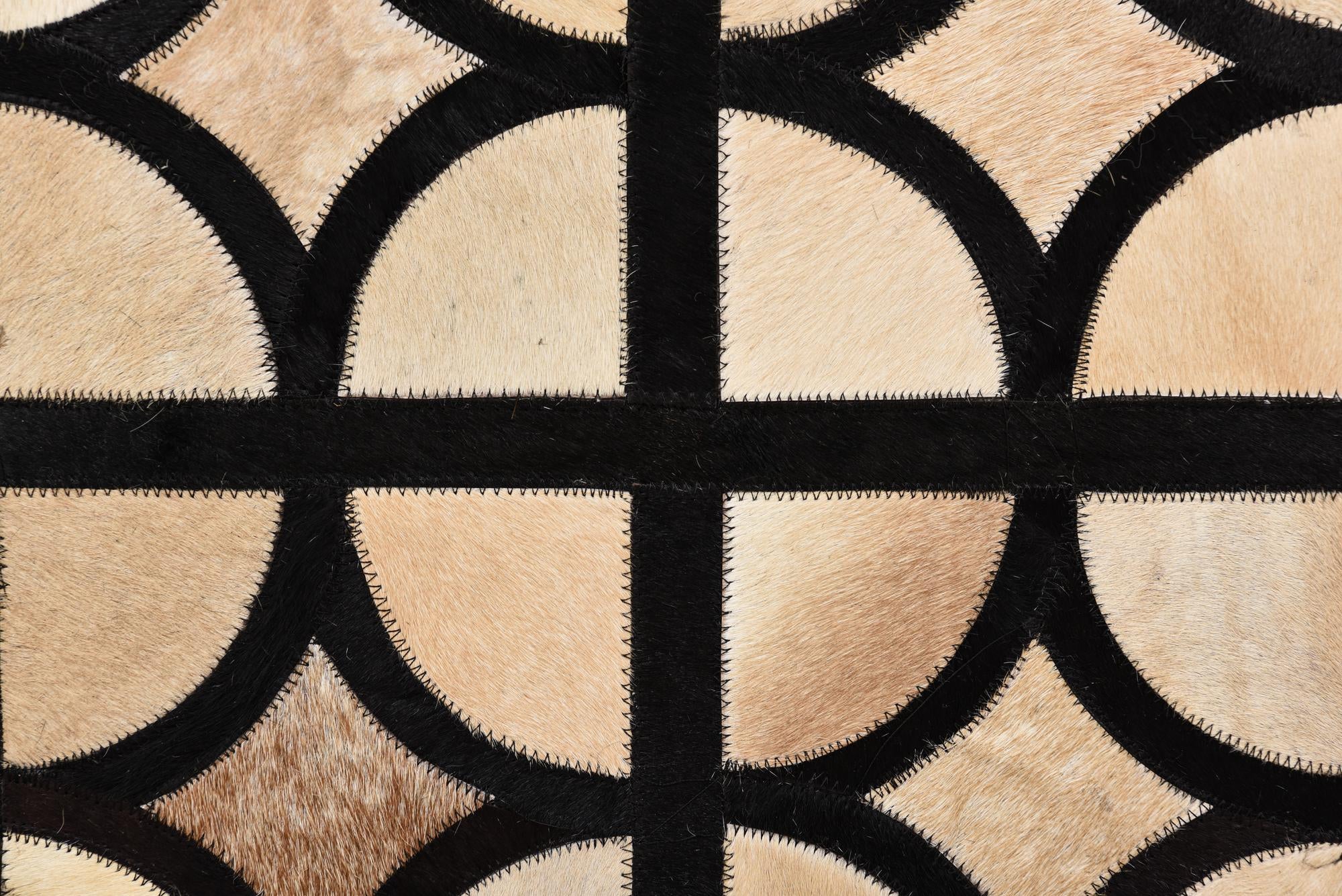 8' 1 x 10' Cowhide Leather Rug