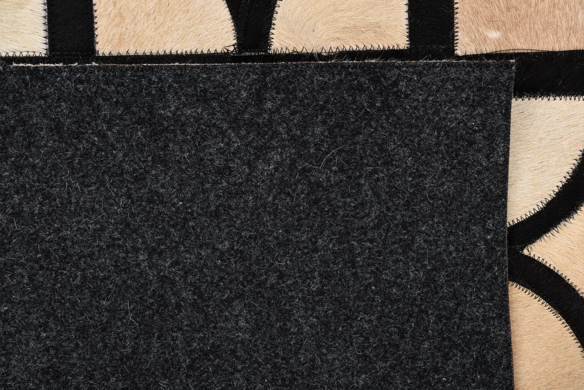 8' 1 x 10' Cowhide Leather Rug