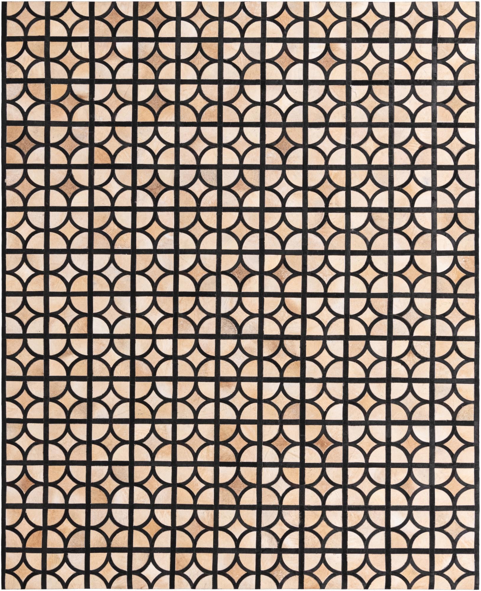 8' 1 x 10' Cowhide Leather Rug