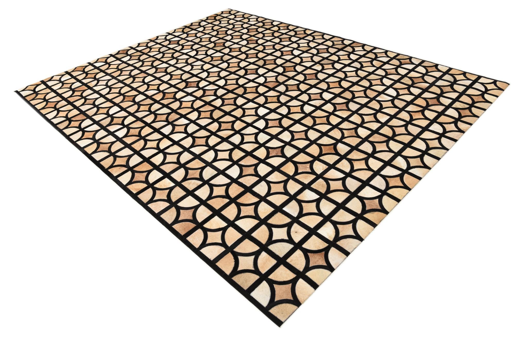 8' 1 x 10' Cowhide Leather Rug