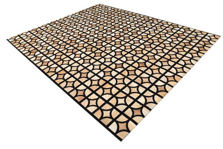 8' 1 x 10' Cowhide Leather Rug
